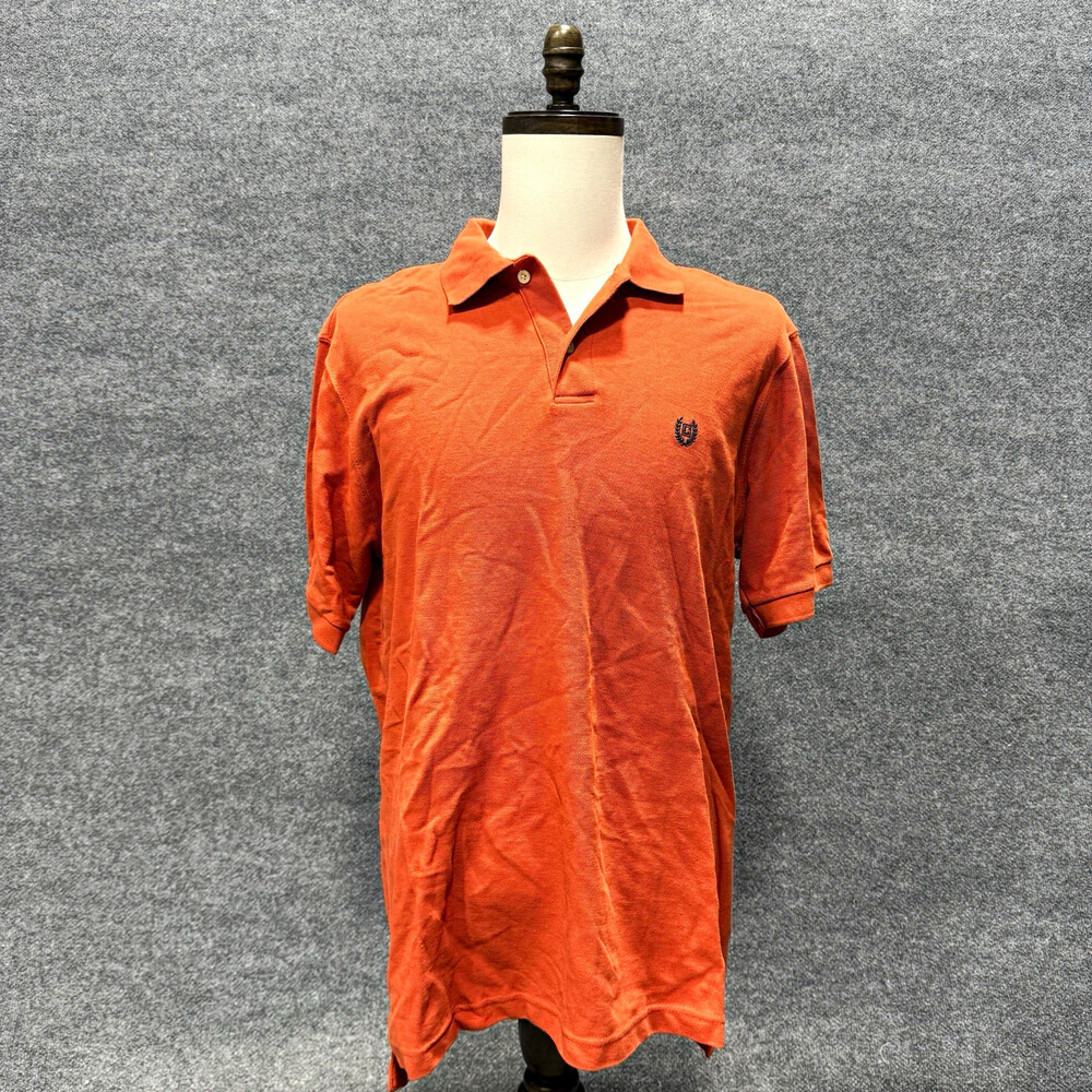 CHAPS Men’s Large Orange Polo Shirt Short Sleeve Embroidered Logo Classic Golf